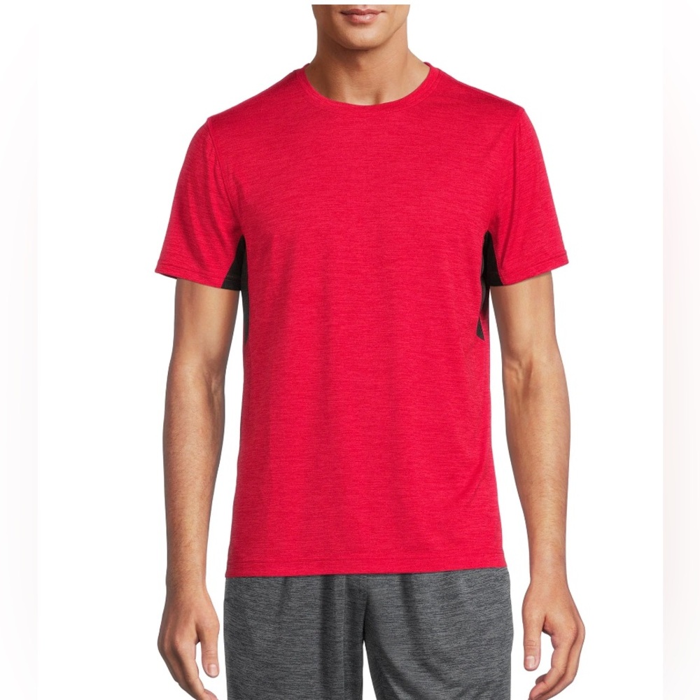 RUSSELL Mens Dri Power 360 T-Shirt Size Med 38-40 Red Black Underarm Insert New